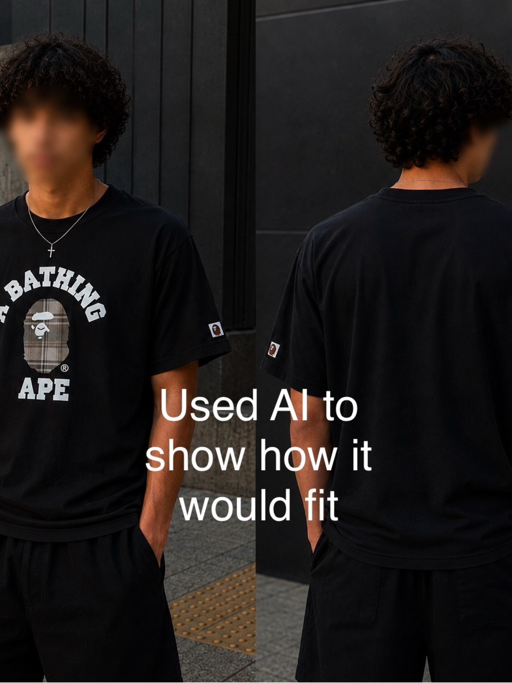 Black x Grey BAPE Short Sleeve Tee